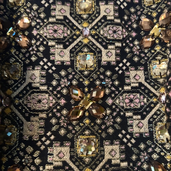 Phoebe Couture Brocade Embellished Halter Cocktail Dress - Picture 4 of 4